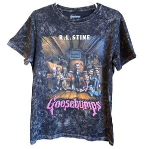 R.L. Stine Goosebumps Night of the Living Dummy III SS Tee Acid Wash Medium EUC